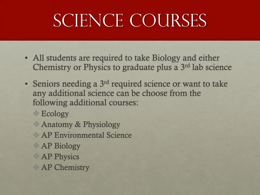science courses
