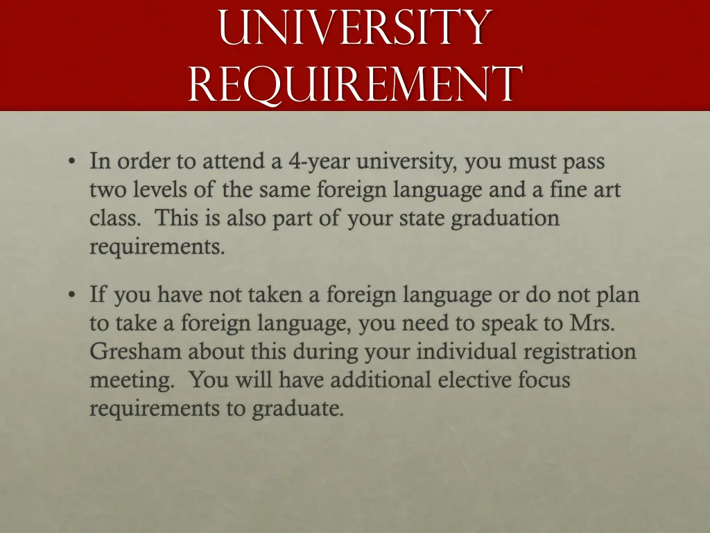 university requirement