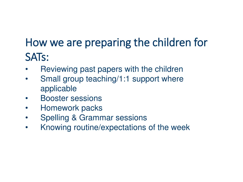 how we are preparing the children