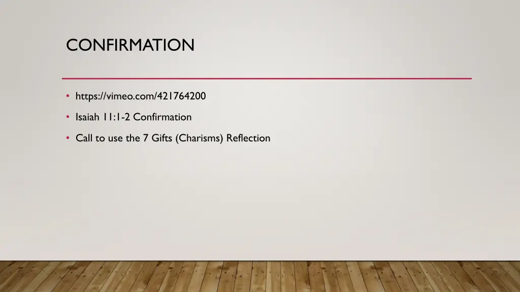 confirmation