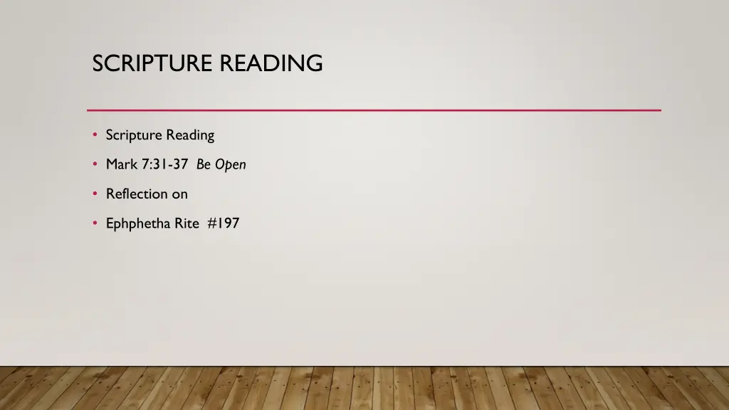 scripture reading 1