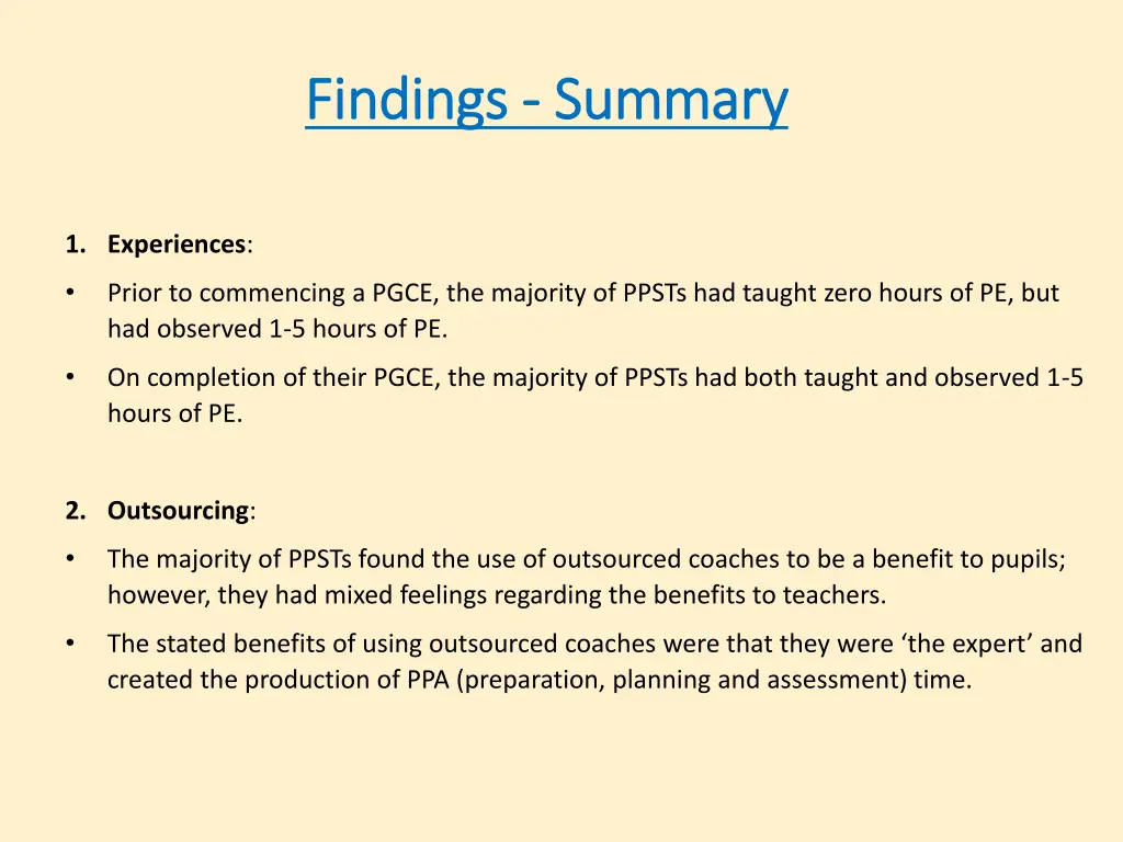 findings findings summary