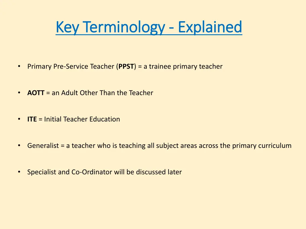key terminology key terminology explained