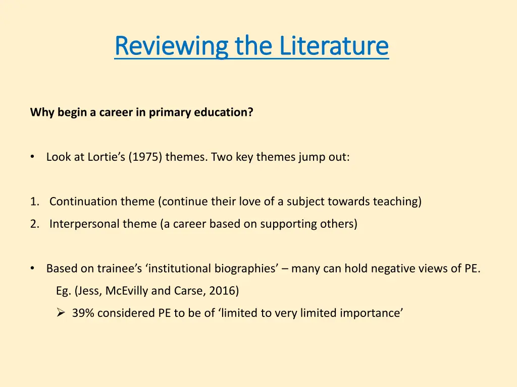 reviewing the literature reviewing the literature 1