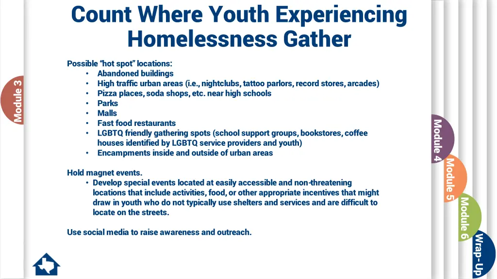 count where youth experiencing homelessness gather