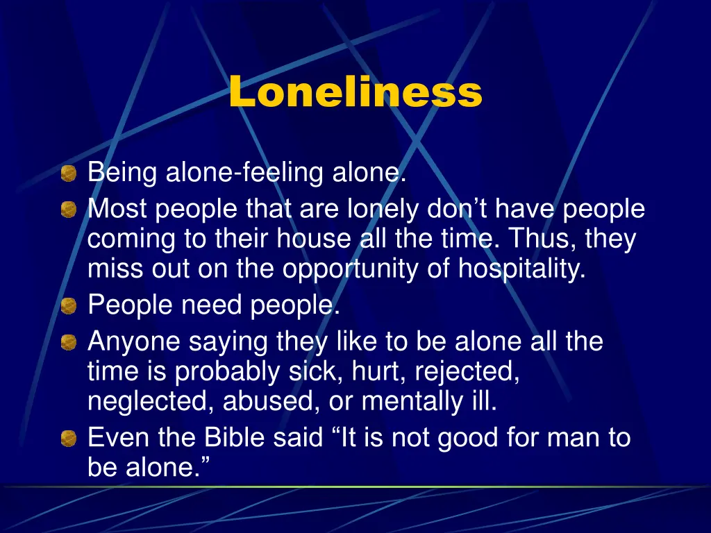 loneliness