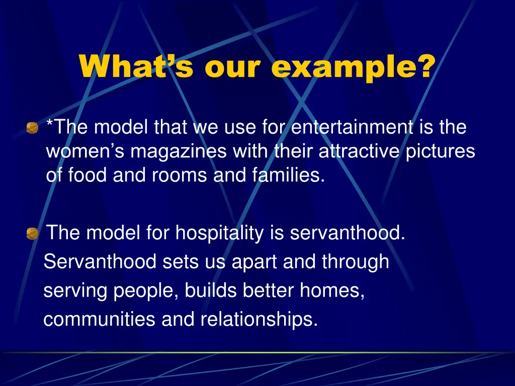 what s our example