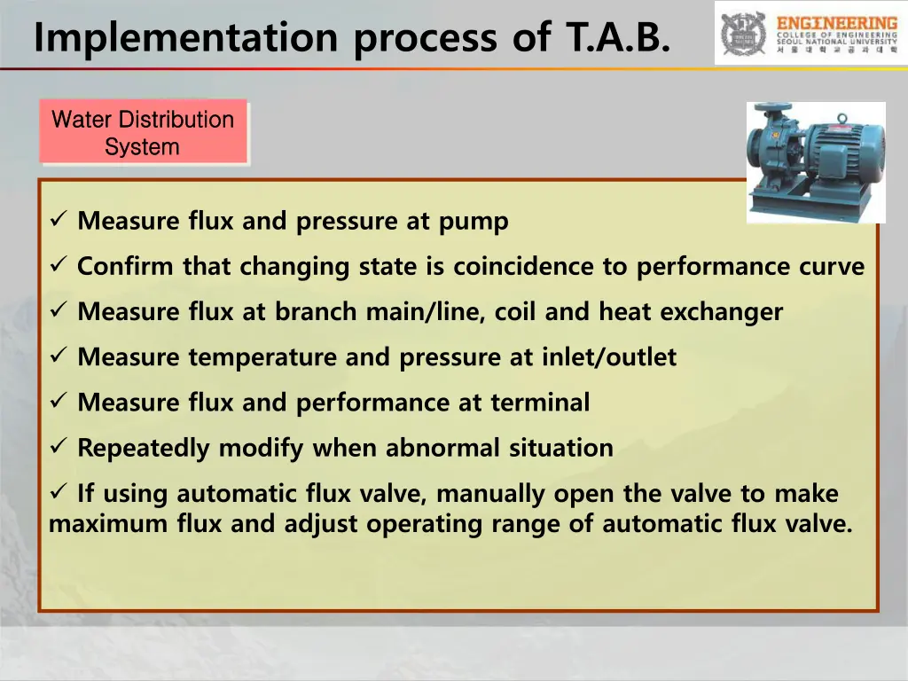 implementation process of t a b 8