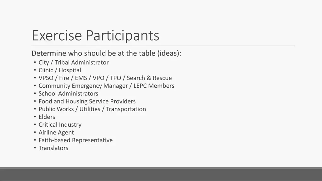 exercise participants