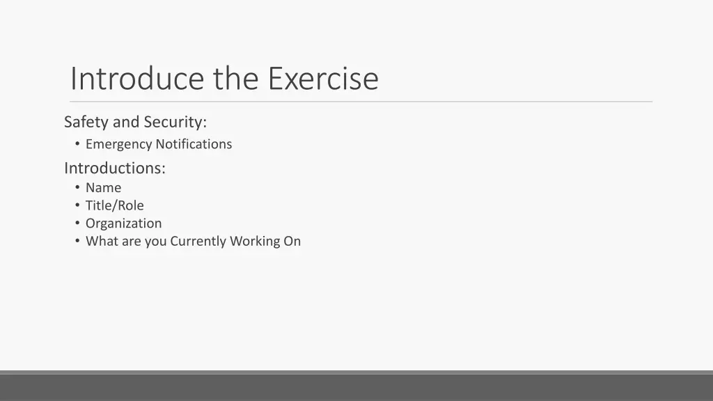 introduce the exercise