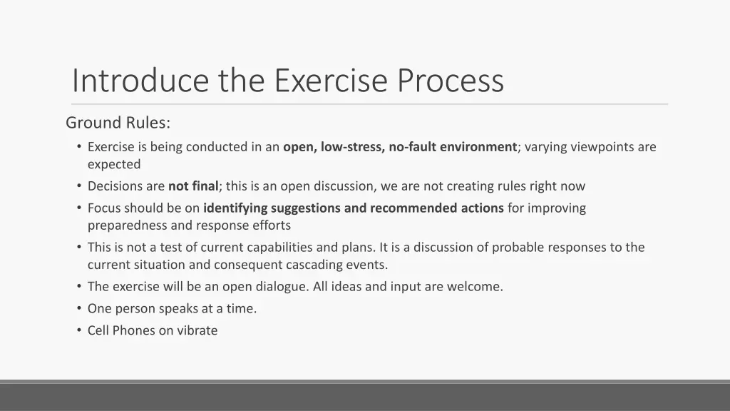 introduce the exercise process