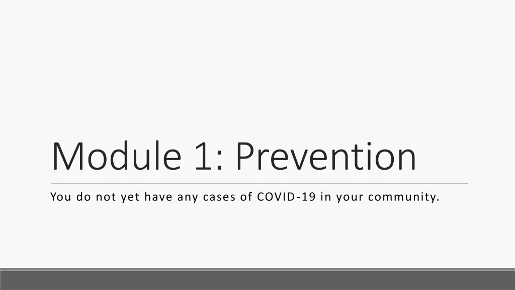 module 1 prevention