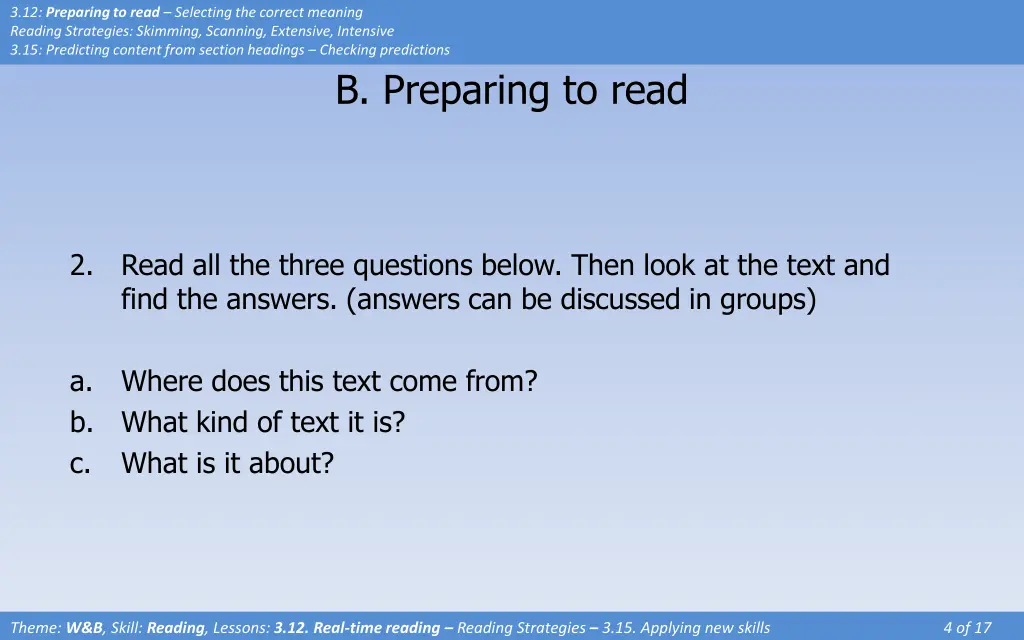 3 12 preparing to read selecting the correct 2