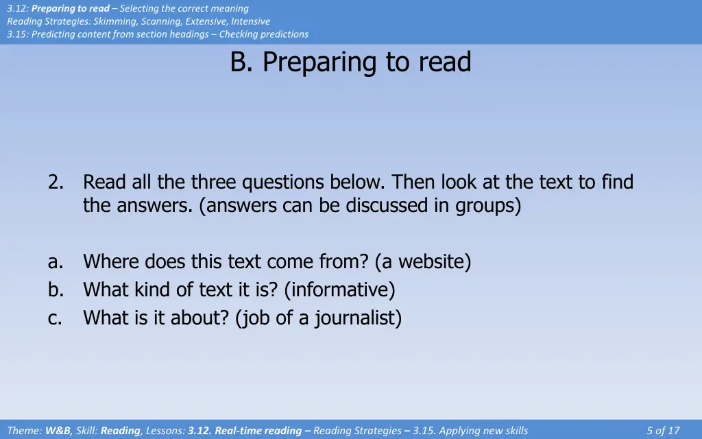 3 12 preparing to read selecting the correct 3