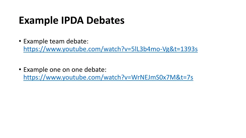 example ipda debates