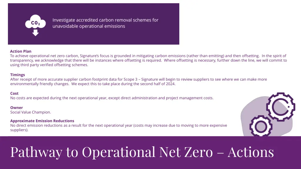 action plan to achieve operational net zero