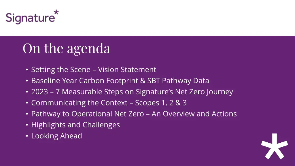 on the agenda