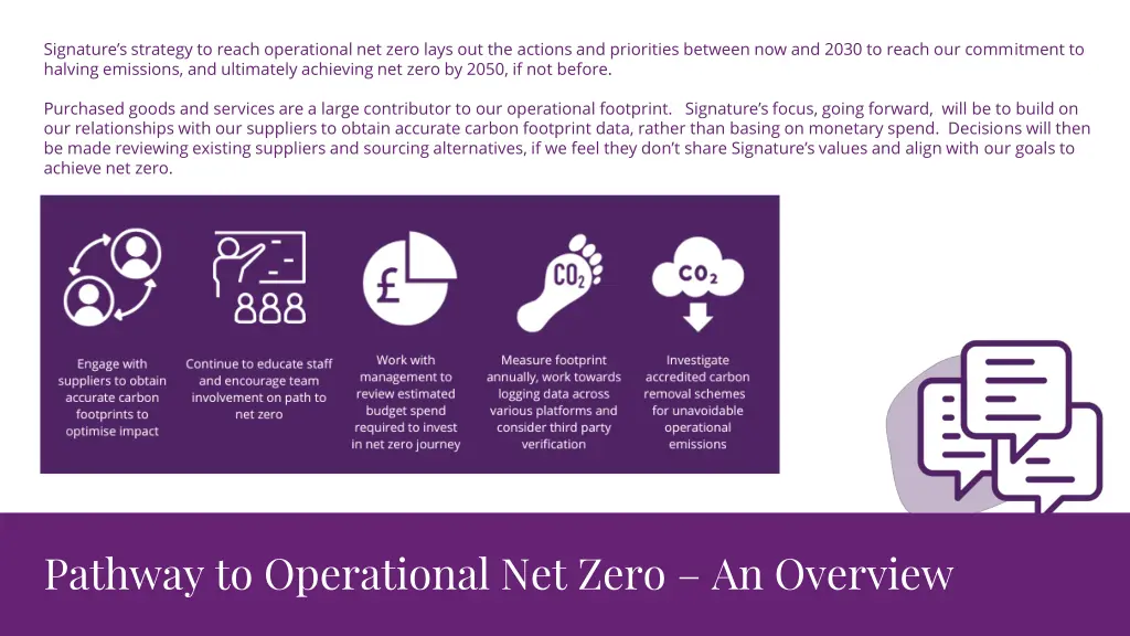 signature s strategy to reach operational
