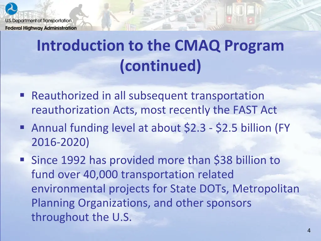 introduction to the cmaq program continued