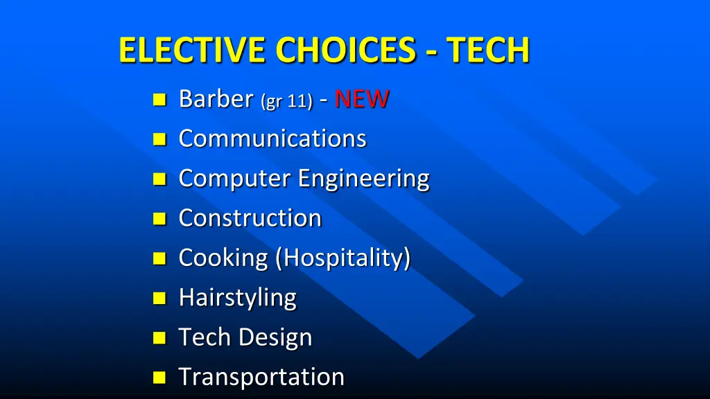 elective choices tech