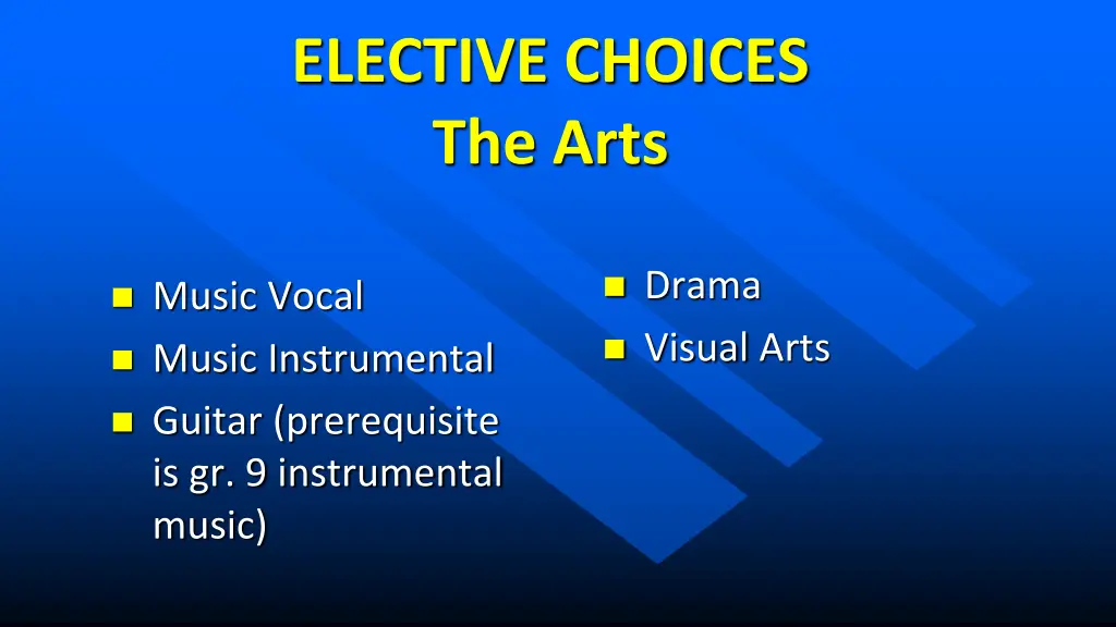 elective choices the arts