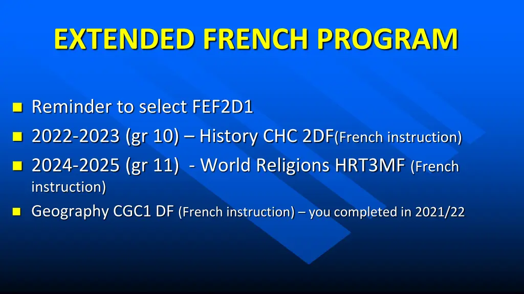 extended french program