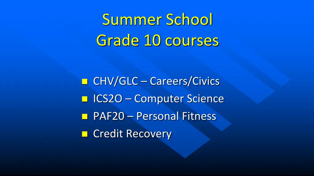 summer school grade 10 courses