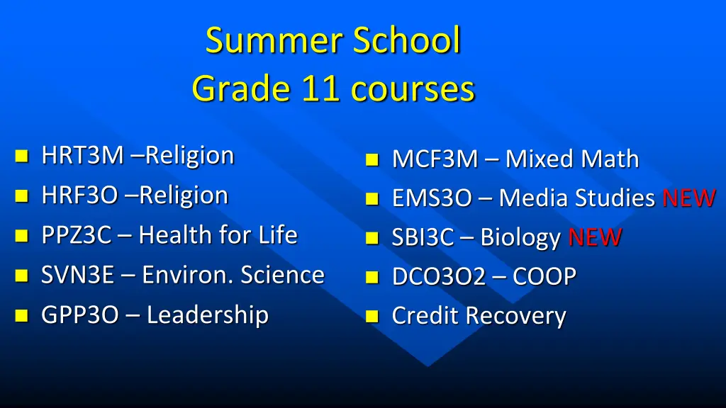 summer school grade 11 courses