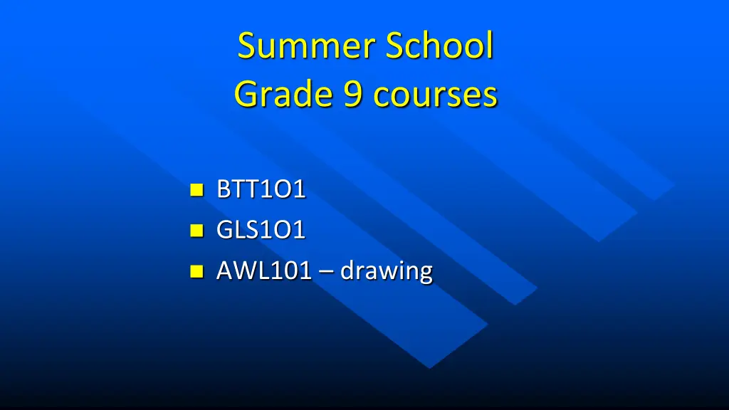 summer school grade 9 courses