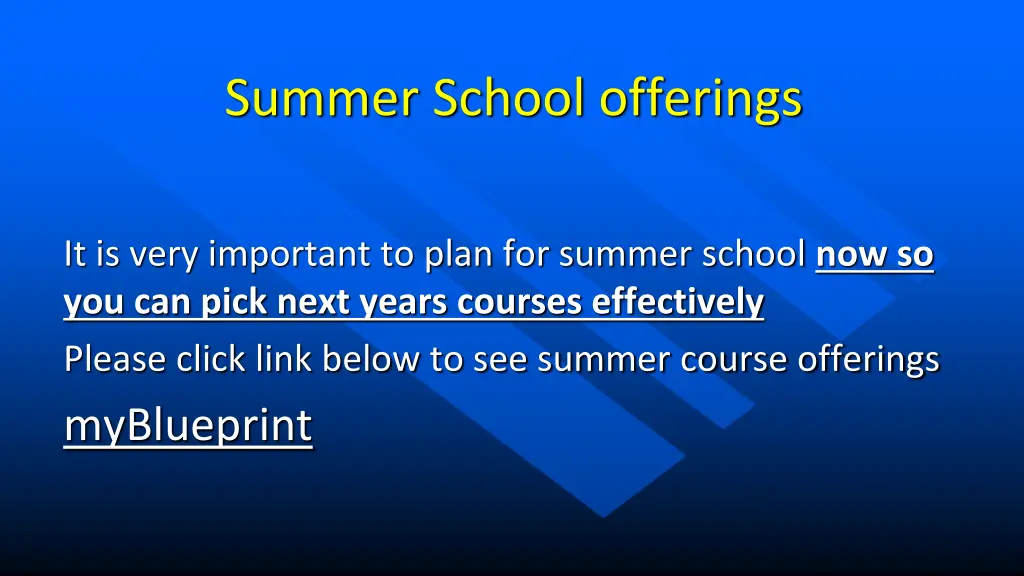 summer school offerings