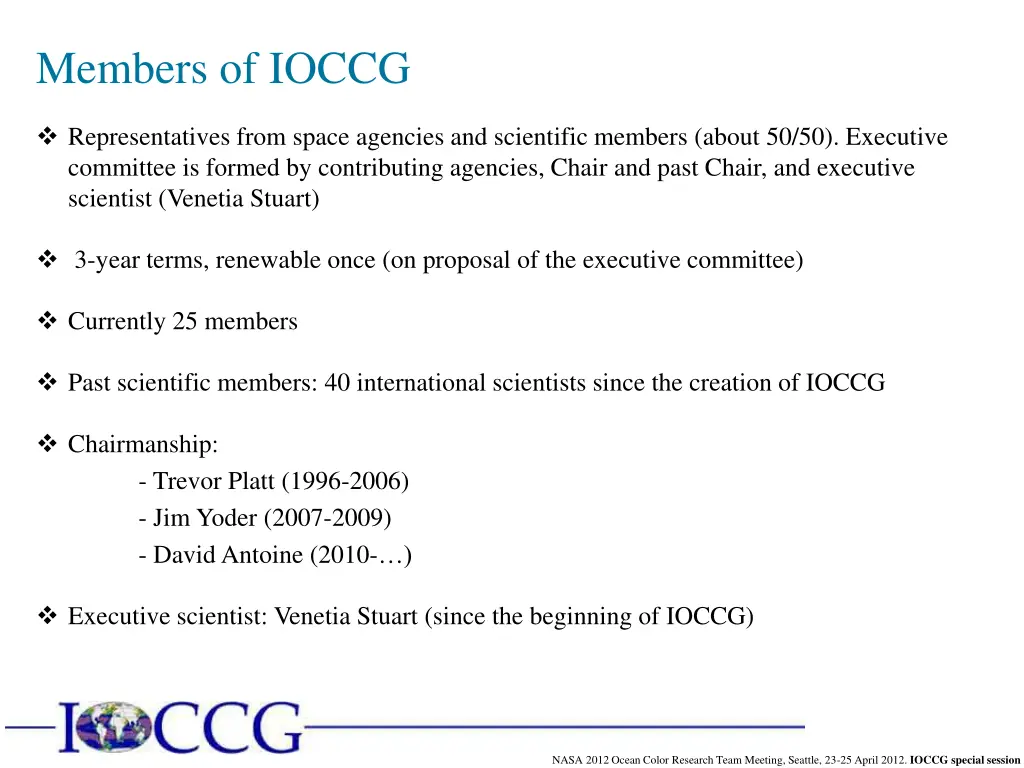 members of ioccg