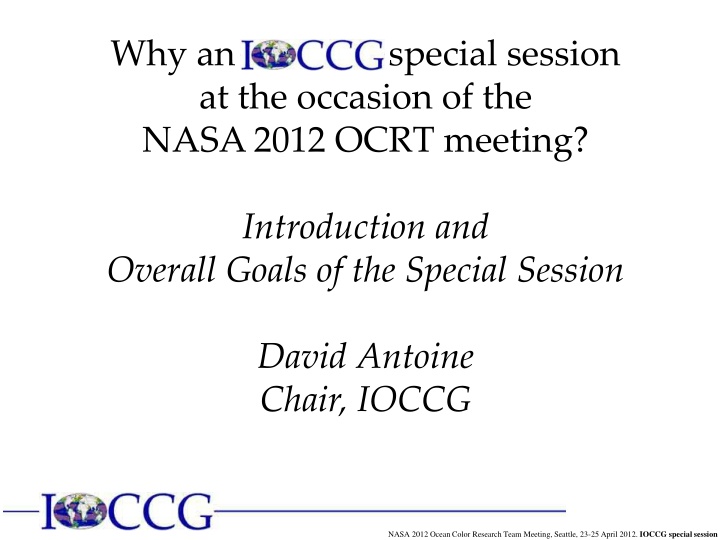 why an special session at the occasion