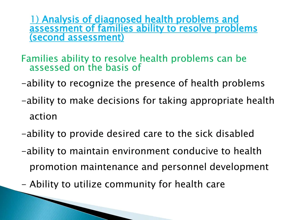 1 analysis of diagnosed health problems
