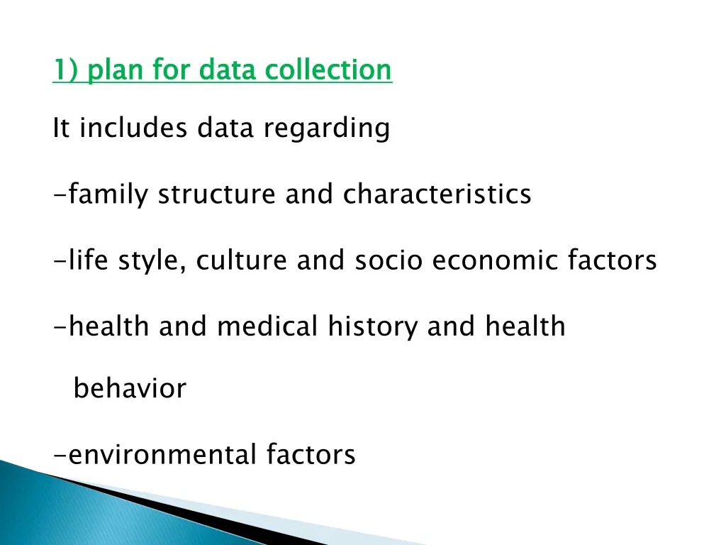 1 plan for data collection