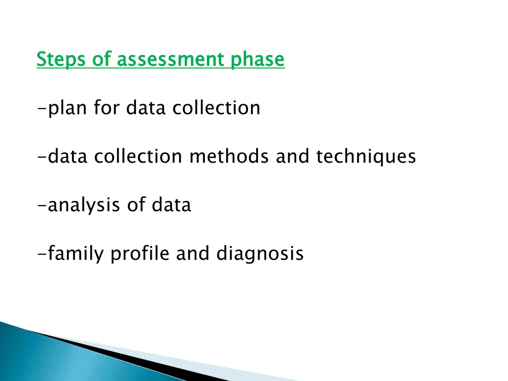 steps of assessment phase