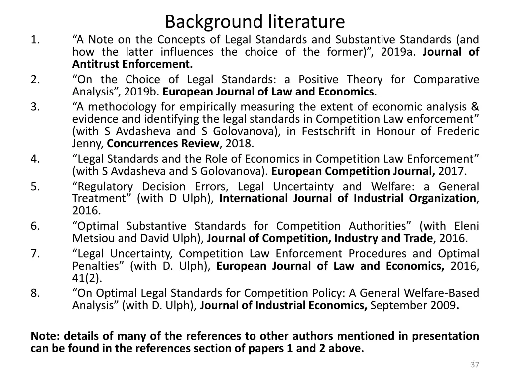 background literature