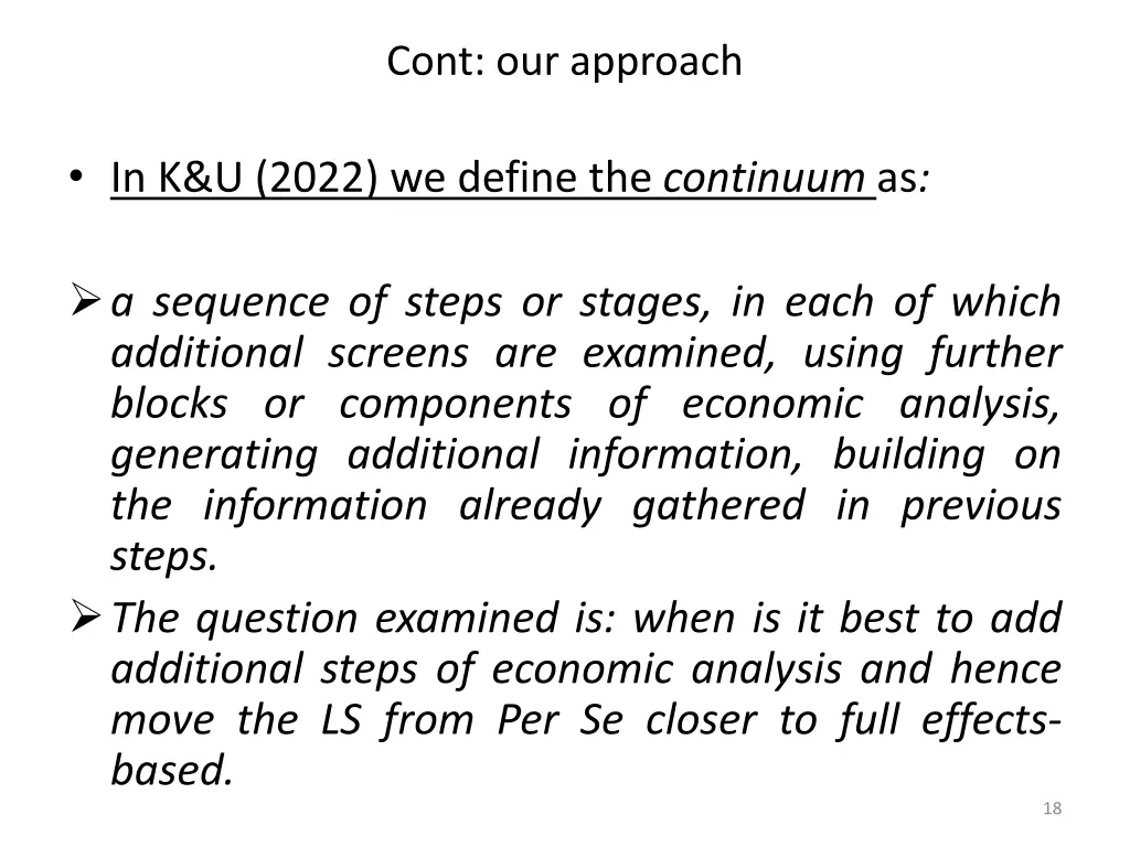 cont our approach