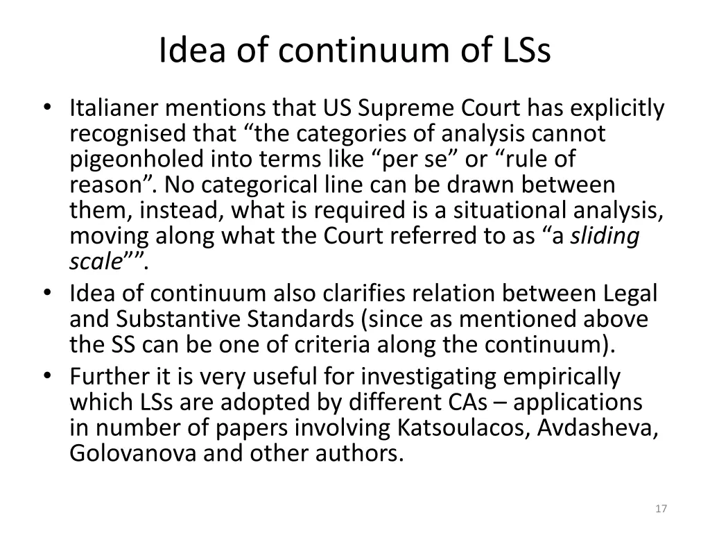 idea of continuum of lss
