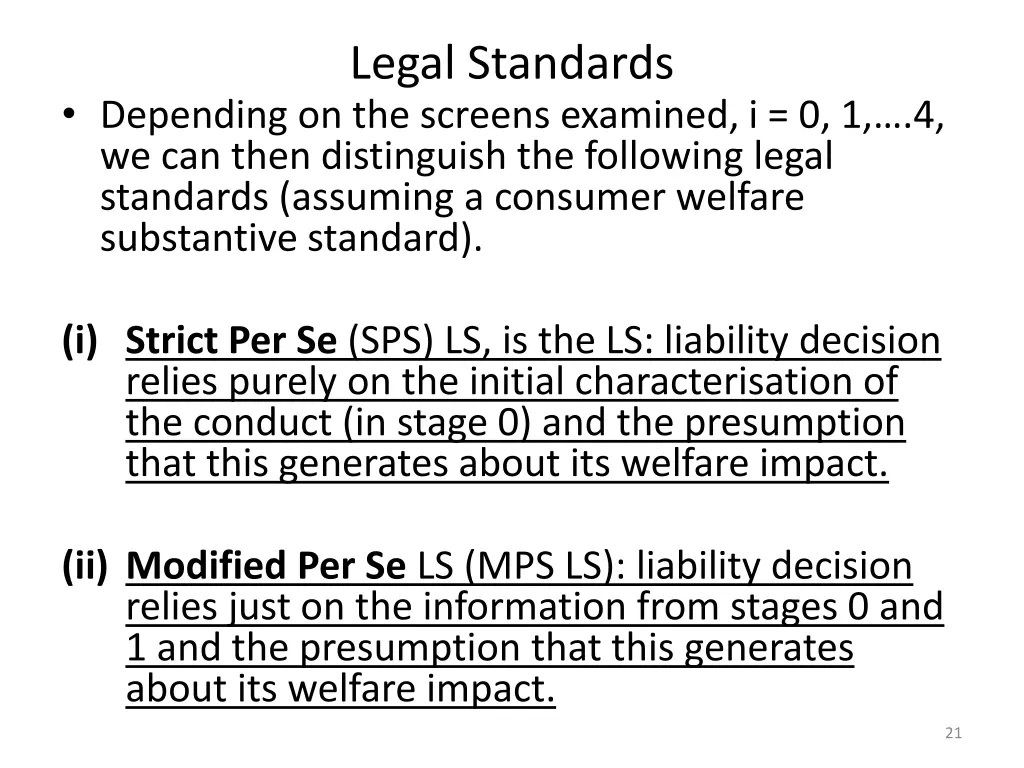 legal standards