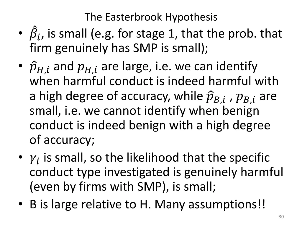 the easterbrook hypothesis is small e g for stage