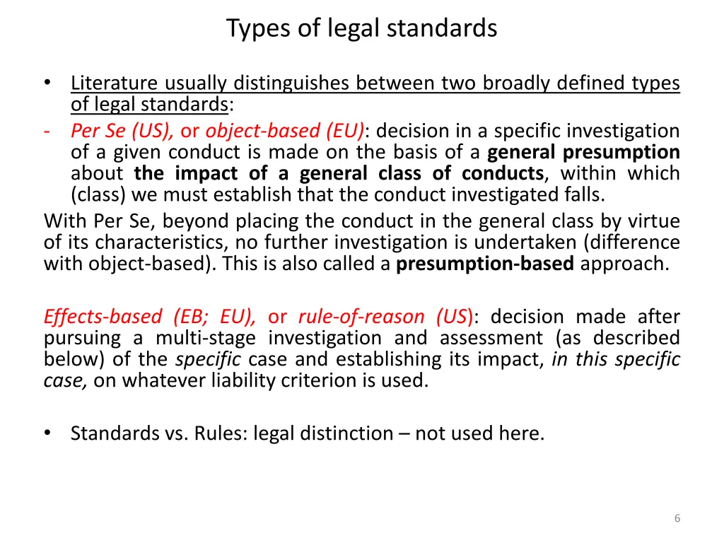 types of legal standards