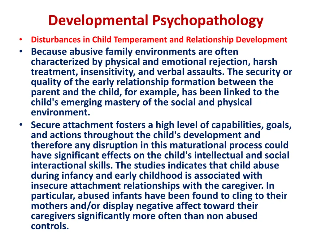 developmental psychopathology