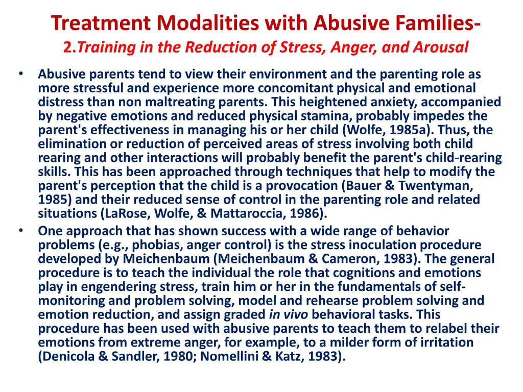treatment modalities with abusive families 1