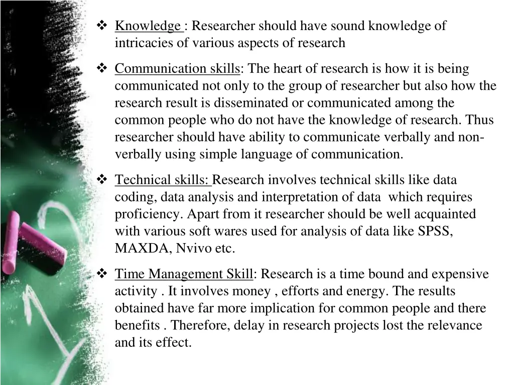 knowledge researcher should have sound knowledge