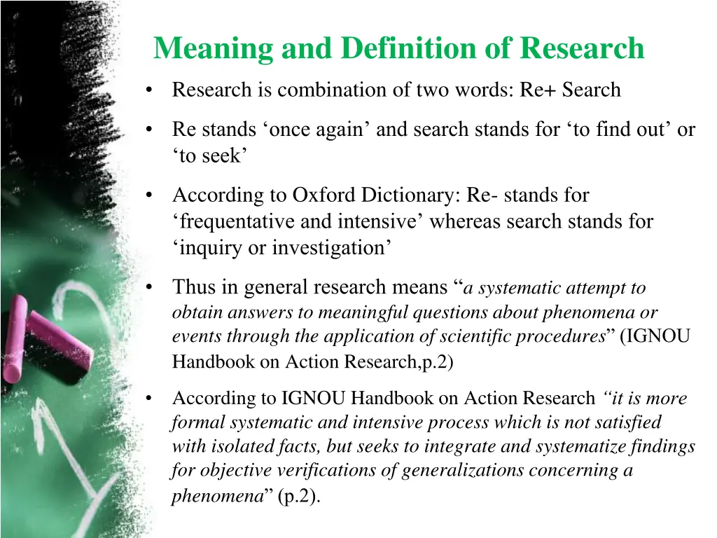 meaning and definition of research