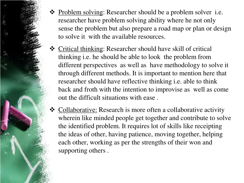 problem solving researcher should be a problem