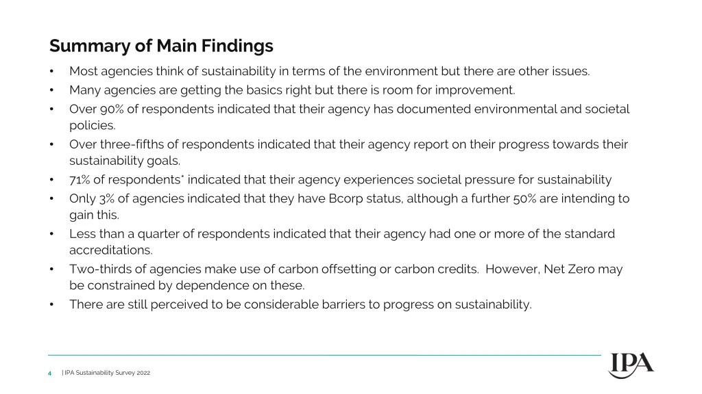 summary of main findings