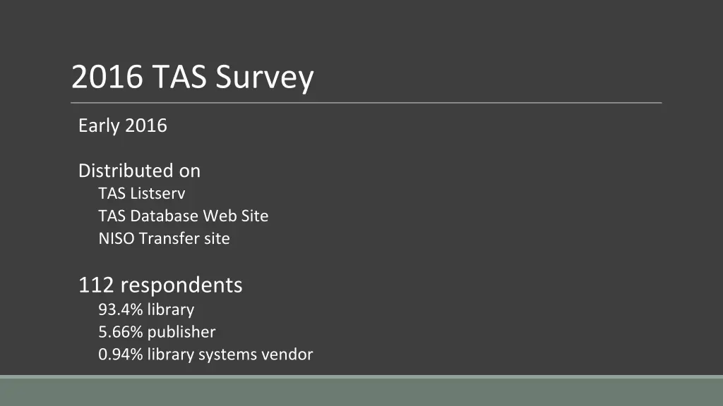2016 tas survey