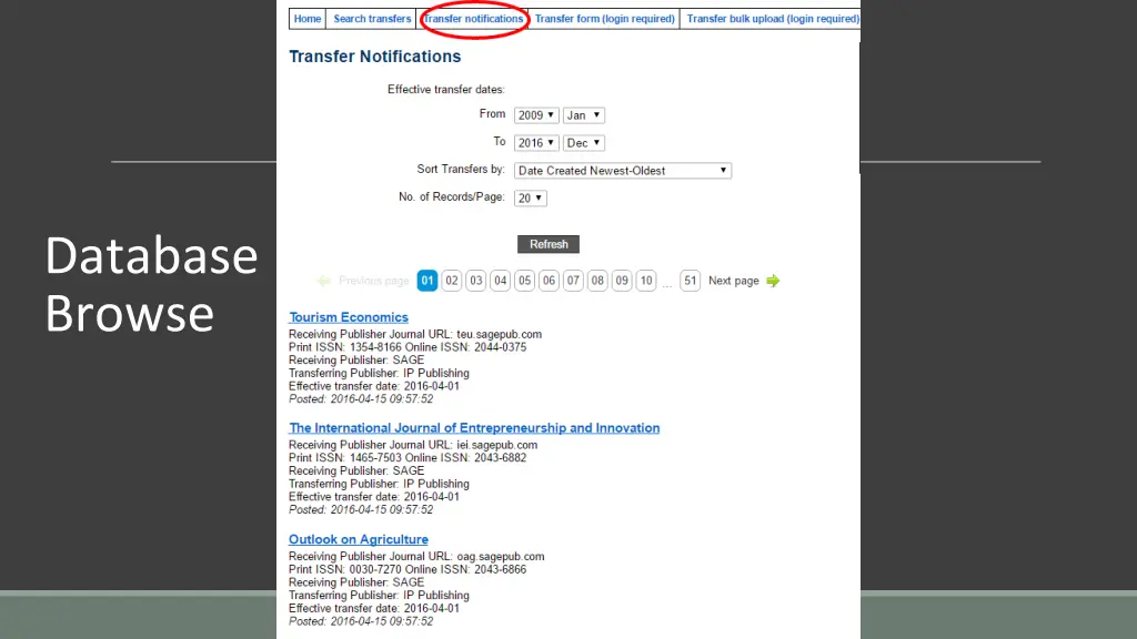 database browse