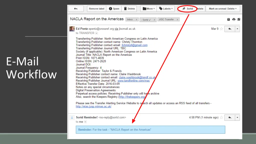 e mail workflow
